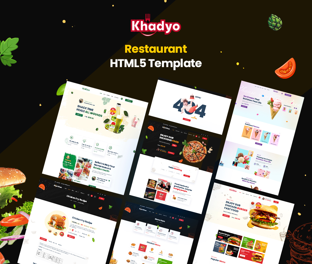 Khadyo Restaurant - Online Food Ordering Website - HTML5 Template
